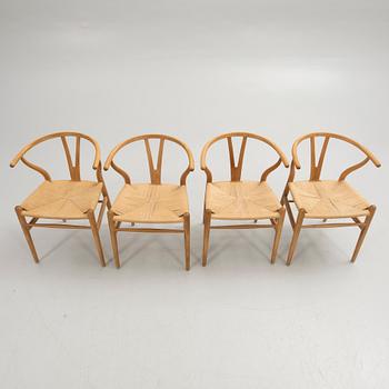 Hans J. Wegner, chairs, 4 pcs, model CH24 "The Wishbone Chair", Carl Hansen & Son, Odense, Denmark.