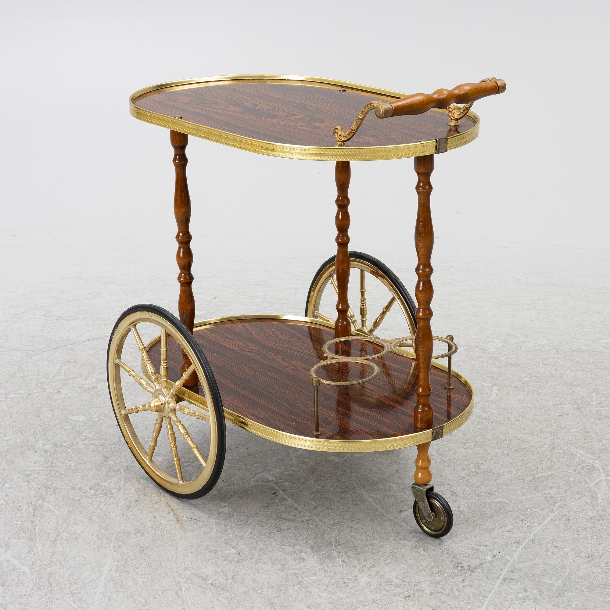 Serving cart, late 20th century.