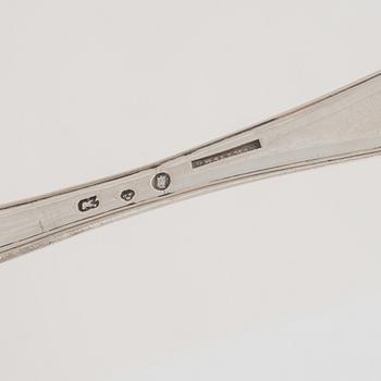 Gafflar, 10 st, silver, bl.a. Magnus Ljungqvist, Kristianstad 1798.