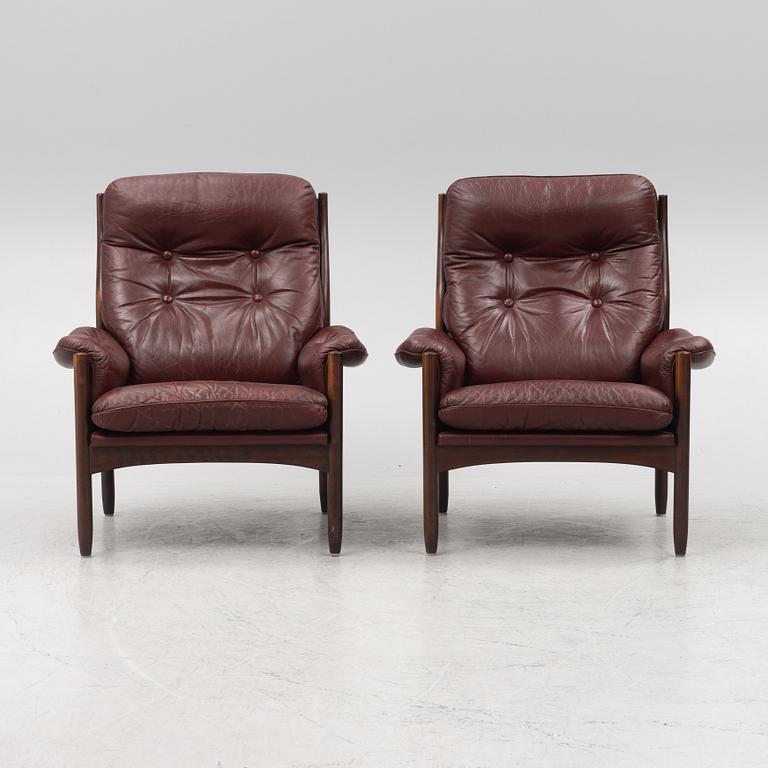 Gunnar Kentemo, a pair of armchairs, Göte Möbler, Sweden, 1970's.