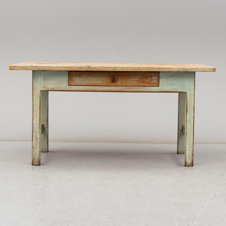 A painted pine table, Jämtland, 19th Century.