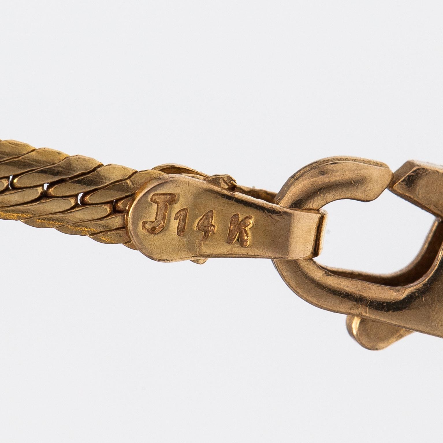 Kaulakoru, 14K kultaa ja timantteja n. 0.23 ct yht.