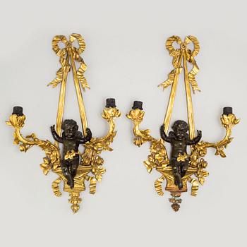 A pair of French wall-lights, second half of the 19th century.