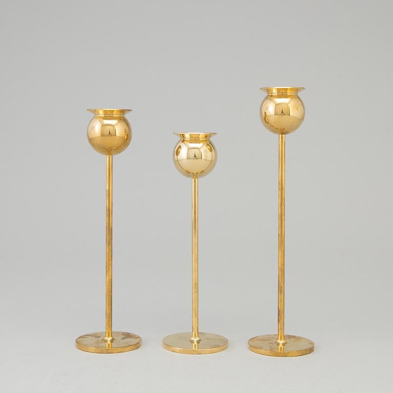 Three second half of the 20th century  candlesticks by Pierre Forssell for SKultuna Bruk.