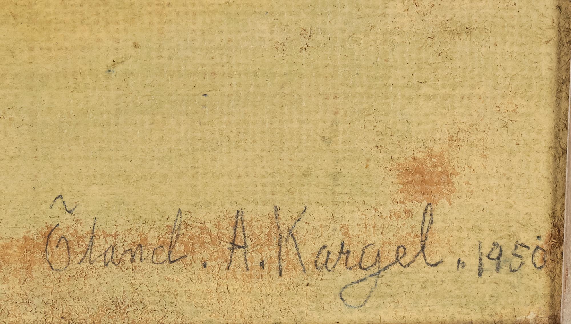 AXEL KARGEL, olja på pannå, signerad och daterad 1950.