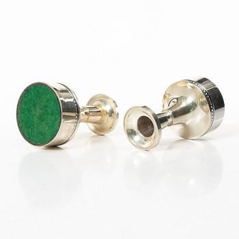 Eric Löfman, ljusstakar, silver, ett par, MGAB, Uppsala, 1970.