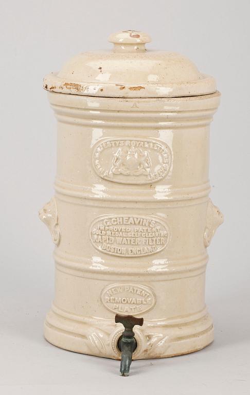 VATTENRENARE, keramik, G. Cheavin's, England, 1800-talets slut.