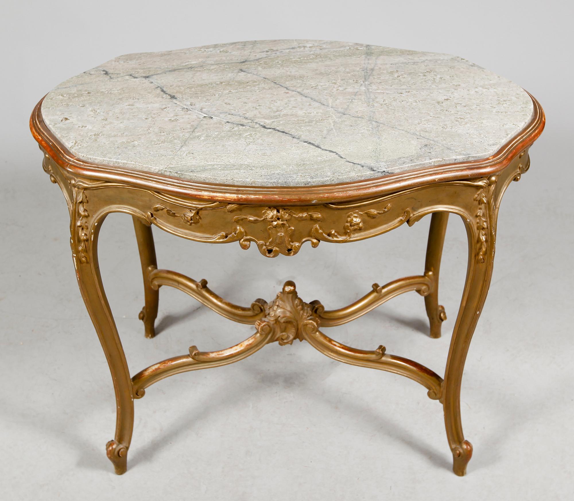 SALONGSMÖBEL, 8 del, rokokostil, 1800-/1900-tal.