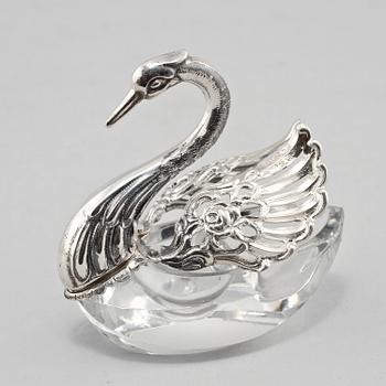 SALTKAR, silver och glas, svenska importstämplar samt GEWE, 1978.