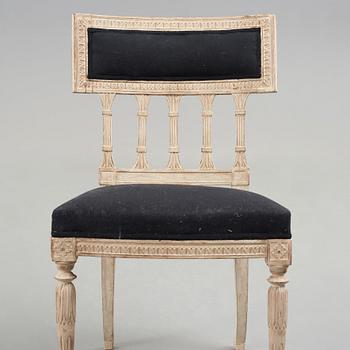 Ten matched late Gustavian late 18th century chairs.