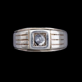 RING, 18k vitguld med rosenslipad diamant, ca 0,25 ct.