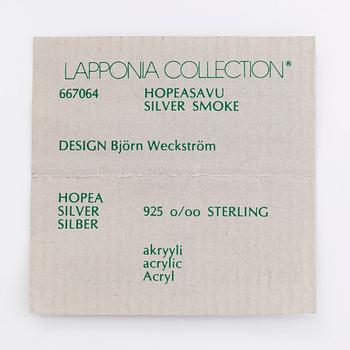 Björn Weckström, a sterling silver and acrylic bracelet 'Silver smoke' Lapponia 1988.