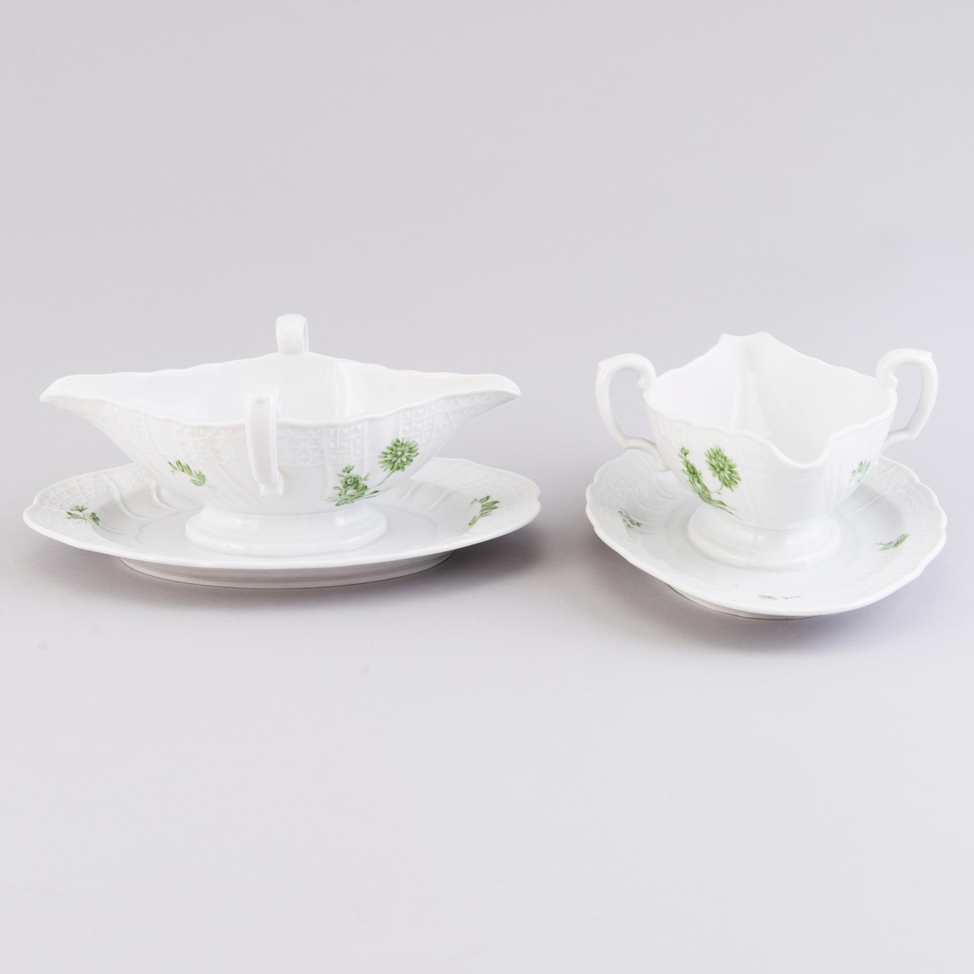 A 51-piece Hutschenreuther Selb Dresden porcelain dinner set, Bavaria Germany.