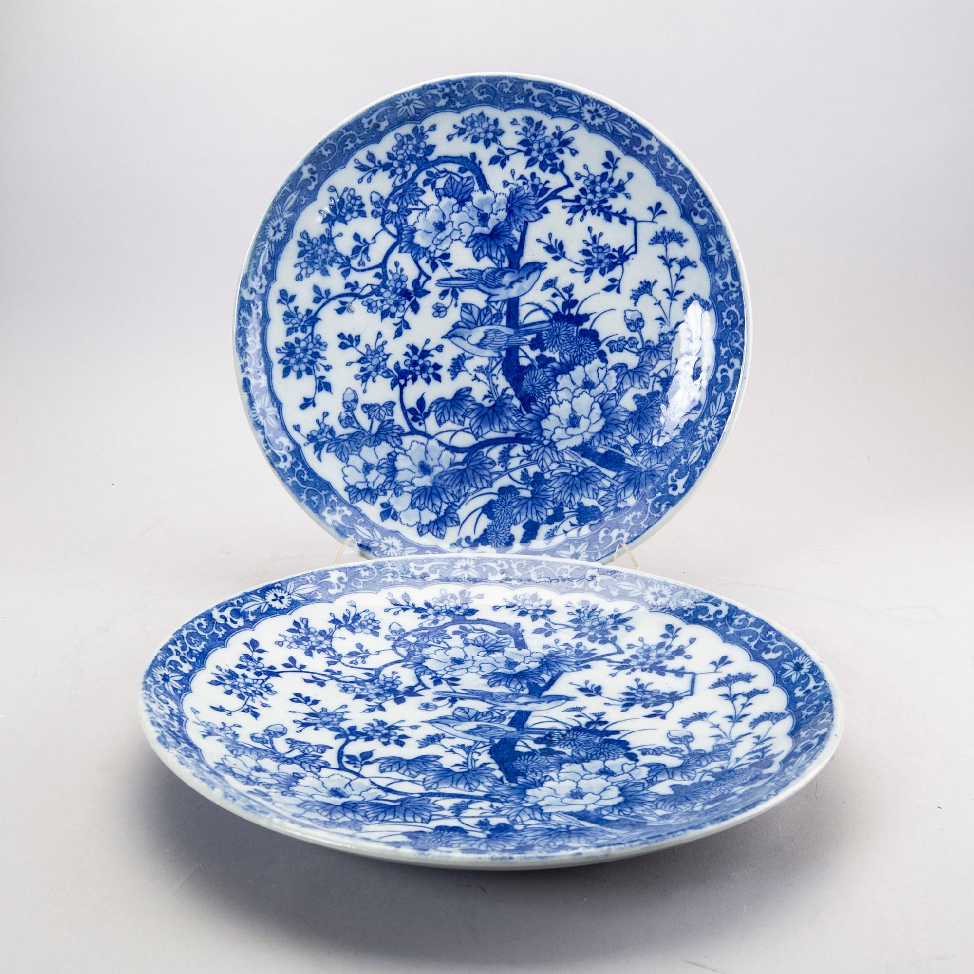 Prydnadsfat ett par japan 1900-talets början porslin.