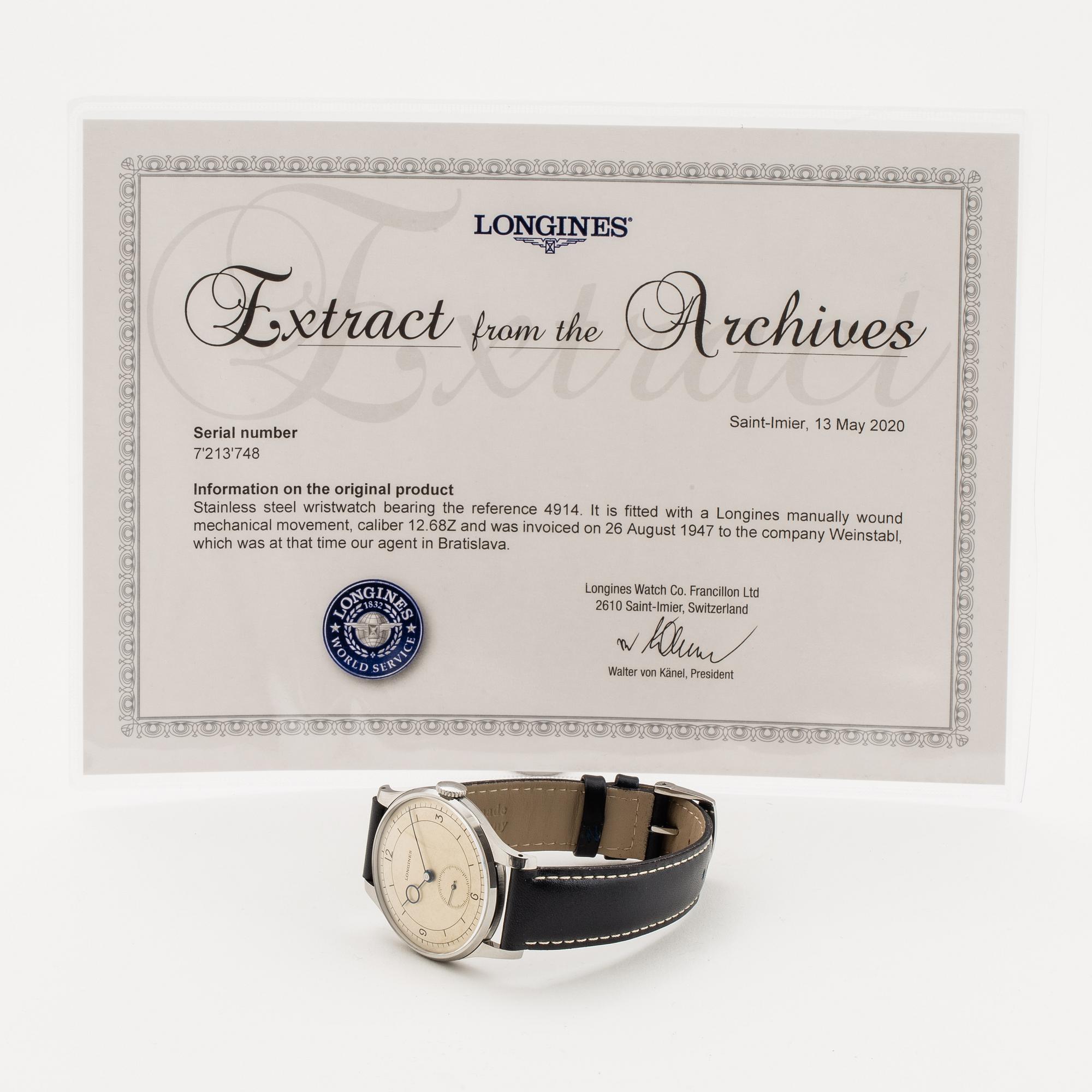 Longines, Jumbo, Calatrava, wristwatch, 37 mm.