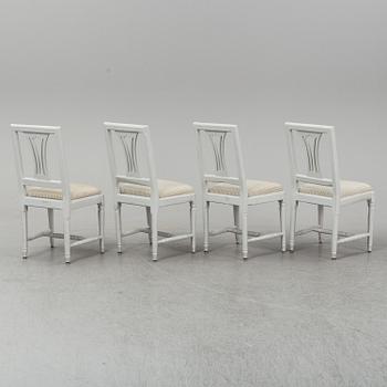 Four Gustavian chairs, early 19th century.