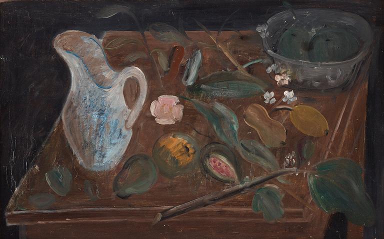 Hilding Linnqvist, "Kanna och frukter" (Jug and fruits).