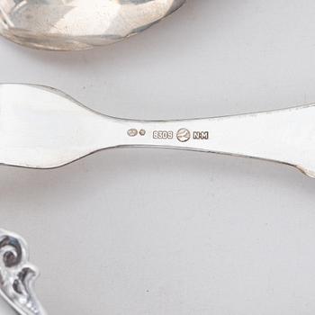 Bestickservisdelar, 16 delar, silver, Norge.