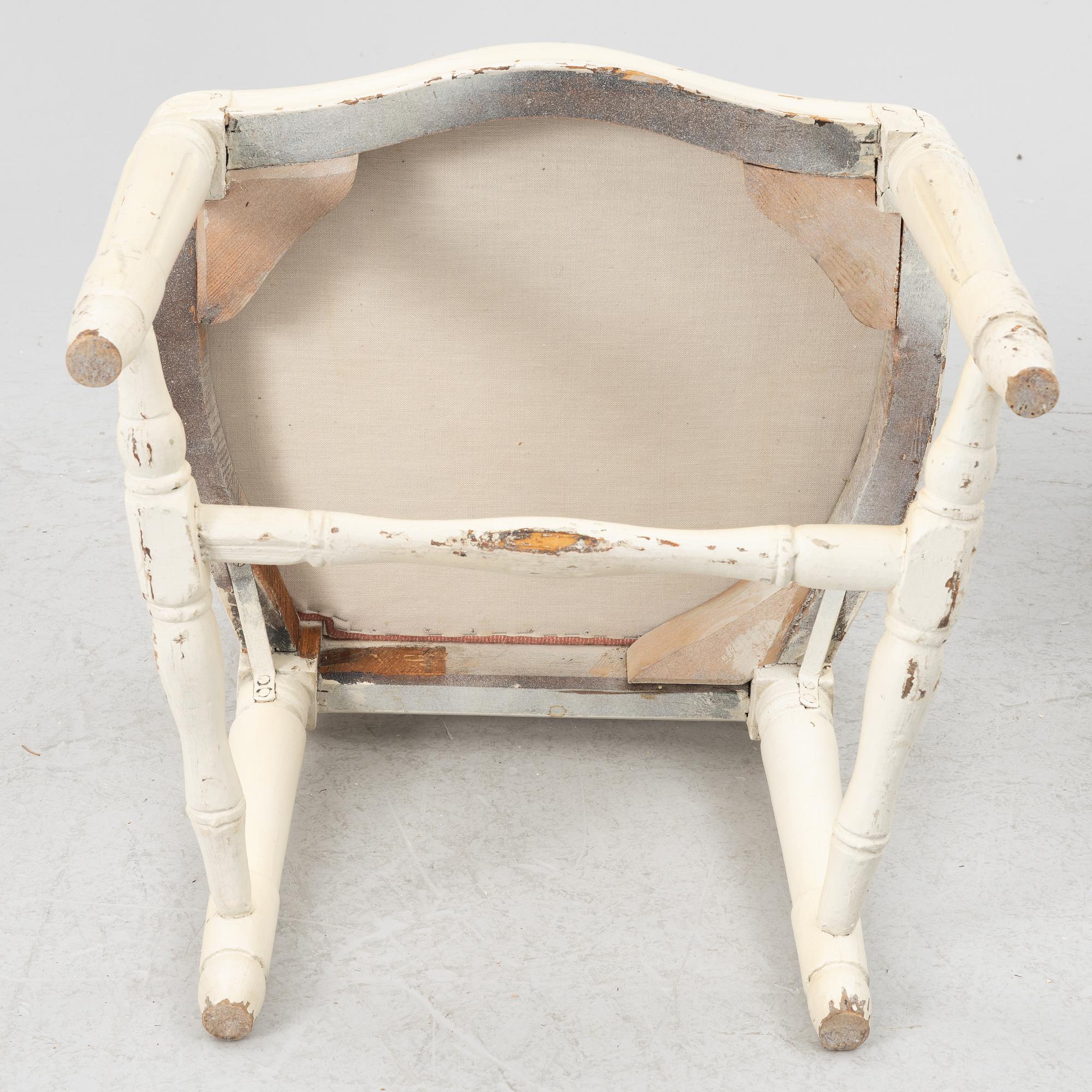 Three Gustavian chairs, late 18th Century.