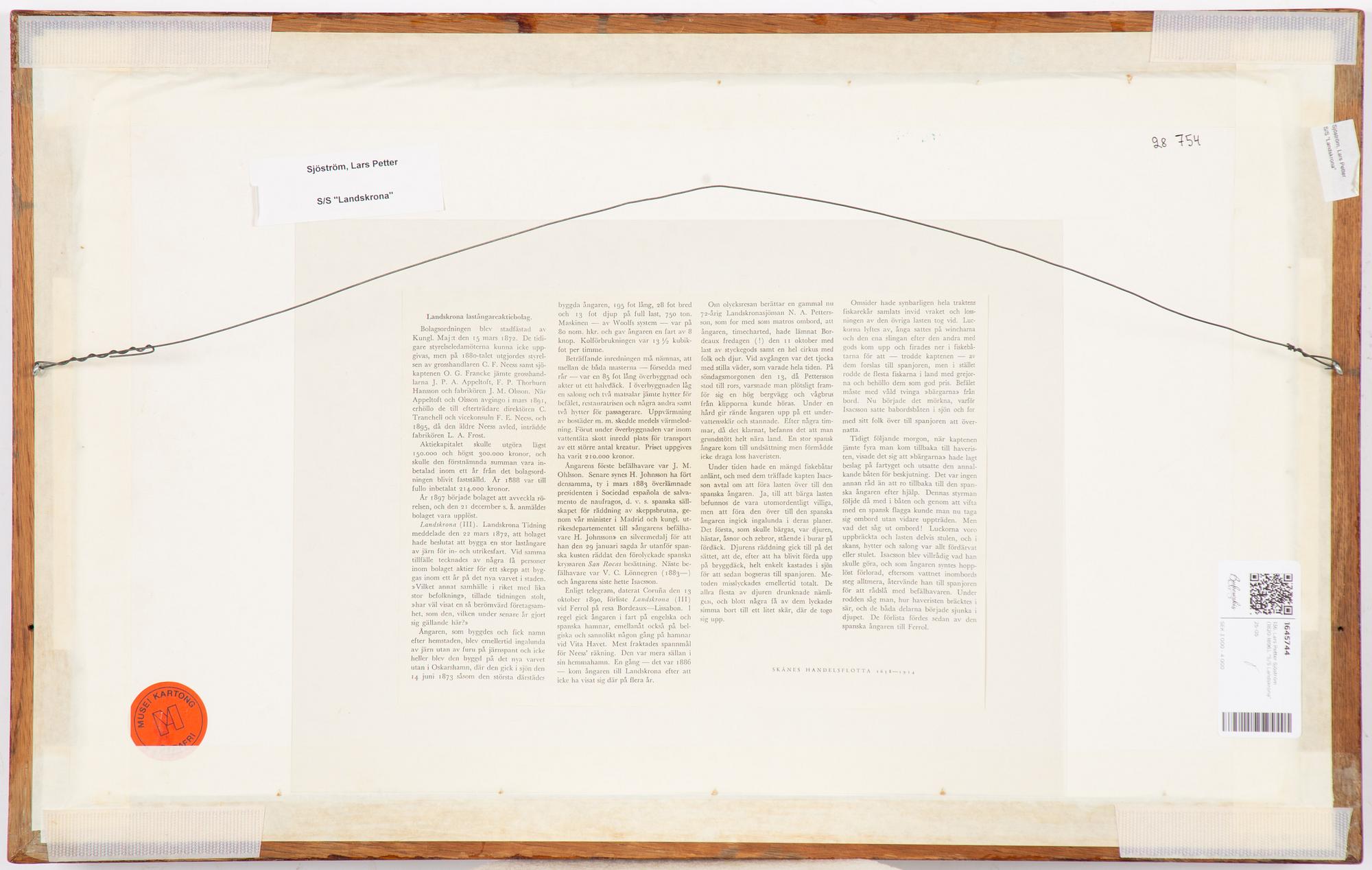 Lars Petter Sjöström, "S/S Landskrona".