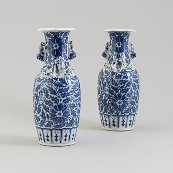 VASES, a pair, porcelain, China, late Qing Dynasty.