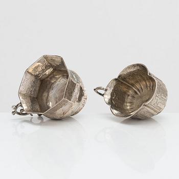 Supkoppar, 2 st, silver, Moskva 1700-tal.