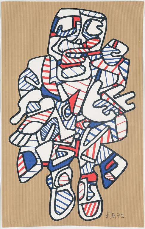 JEAN DUBUFFET, after, serigraph, printed signature and date J.D. 72, numbered 7/300.