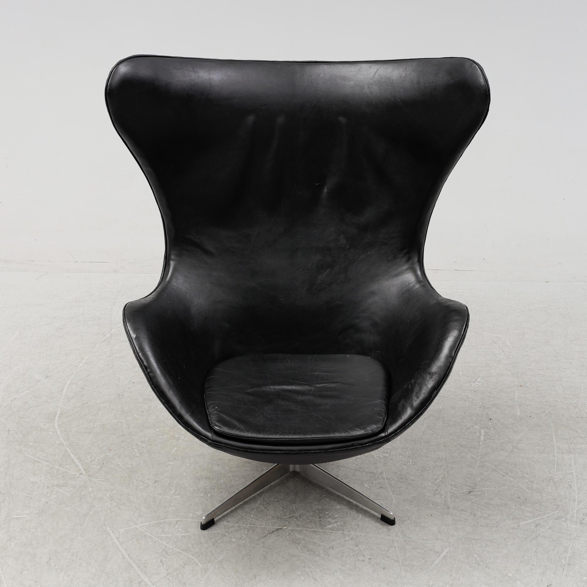 An 'Egg chair' by Arne Jacobsen, for Fritz Hansen, Denmark, designed 1958.