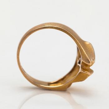 Björn Weckström, Ring "Geisir", 14K guld och platina. Lapponia 1979.