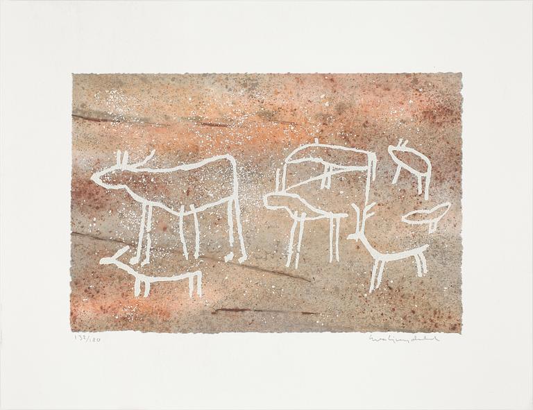 EVA LJUNGDAHL, 2 st färglitografier, signerade och numrerade 208/240 samt 132/180.