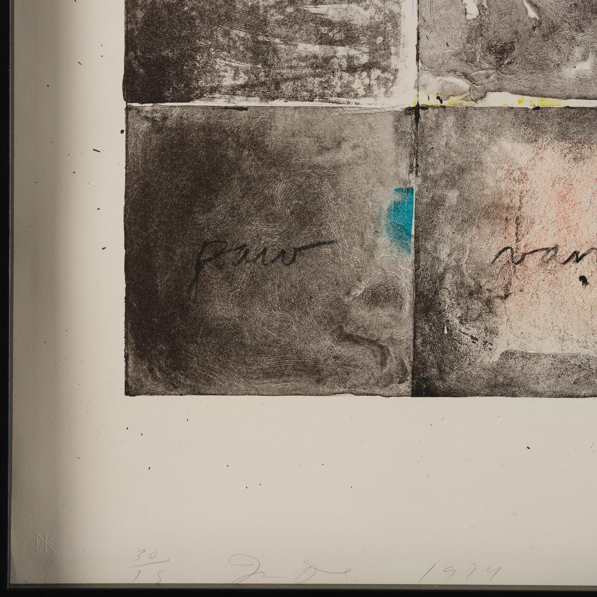 Jim Dine, "Wall chart II" .