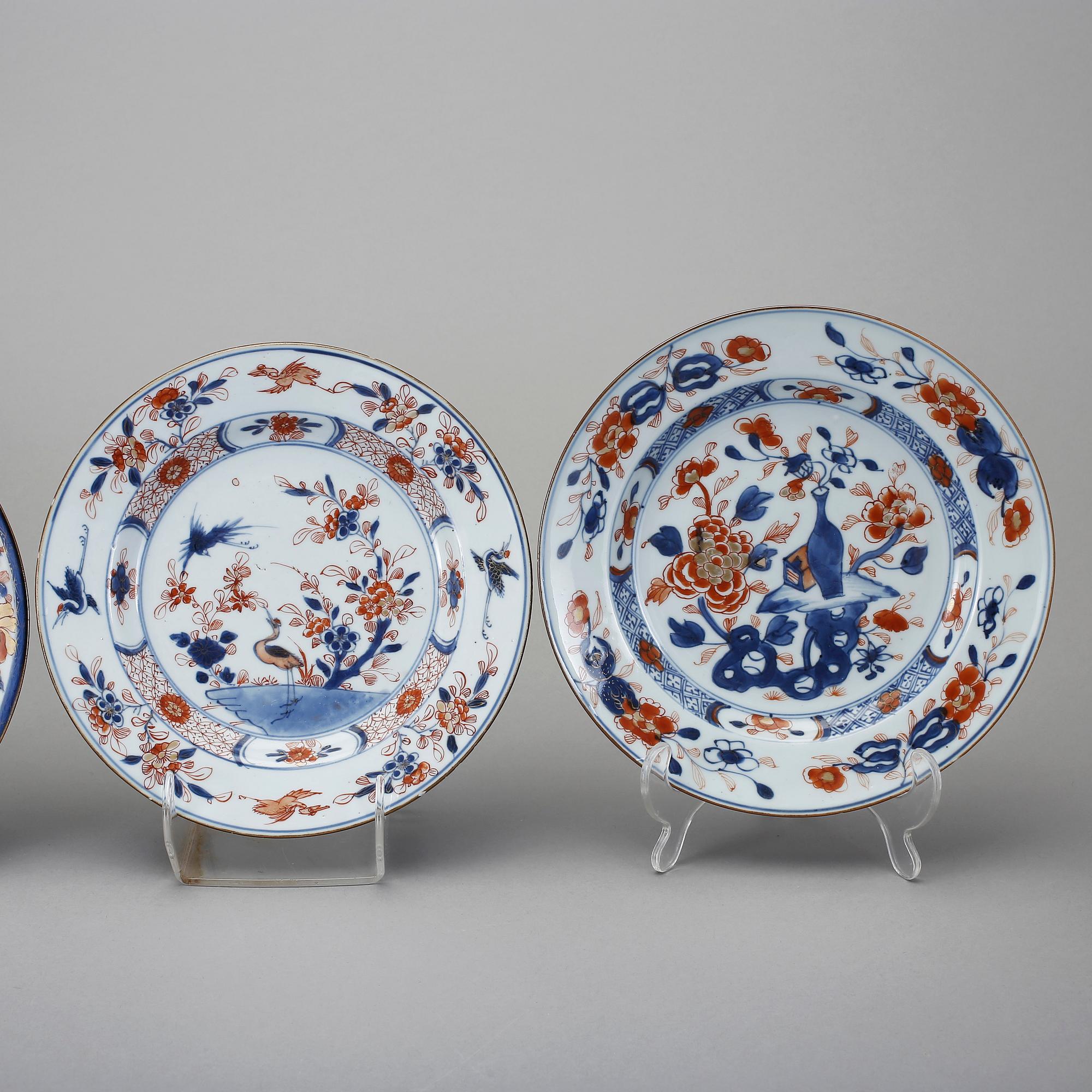TALLRIKAR, 4 stycken, porslin, Kina, 1700-tal.
