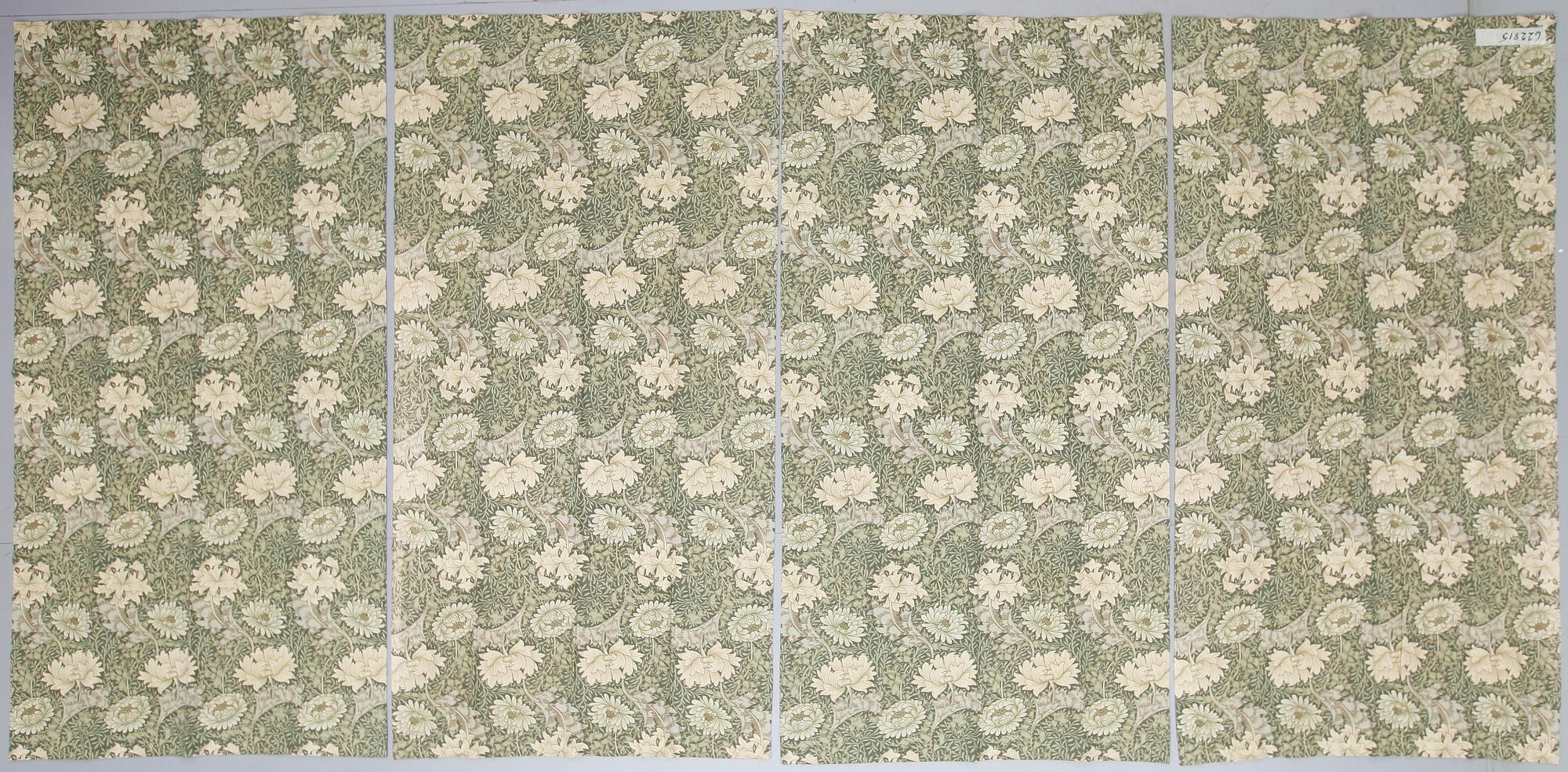 GARDINLÄNGDER, 8 st, bomull, "Chrysantemum", William Morris.