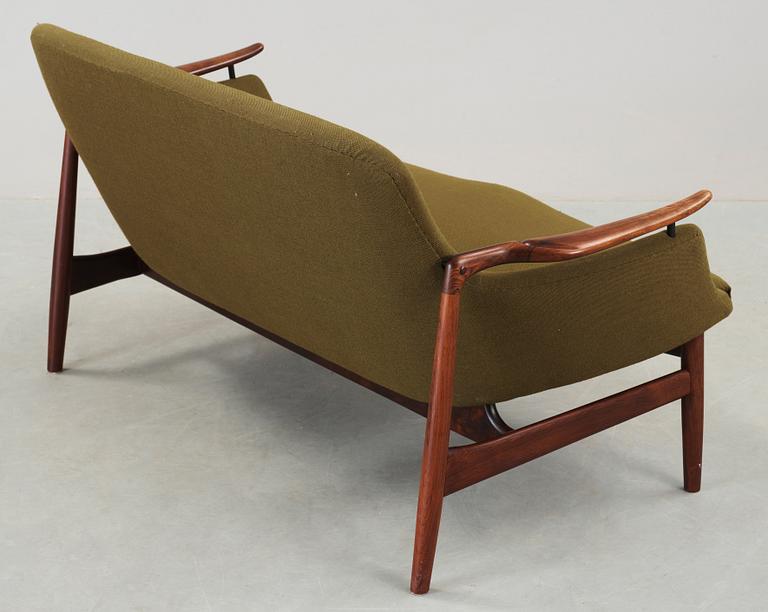 A Finn Juhl 'NV-53' sofa, cabinetmaker Niels Vodder, Denmark 1960's.