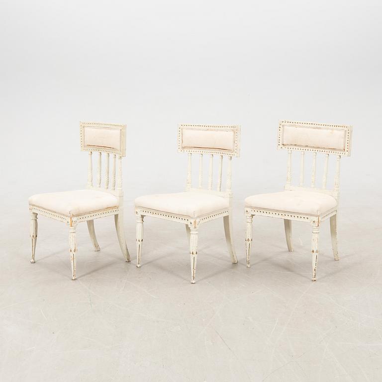 Chairs 3 Gustavian Stockholm works circa 1800.