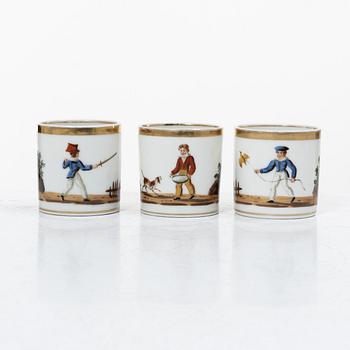 Service pieces, 12 pcs, porcelain, Empire, first half of the 19th century.