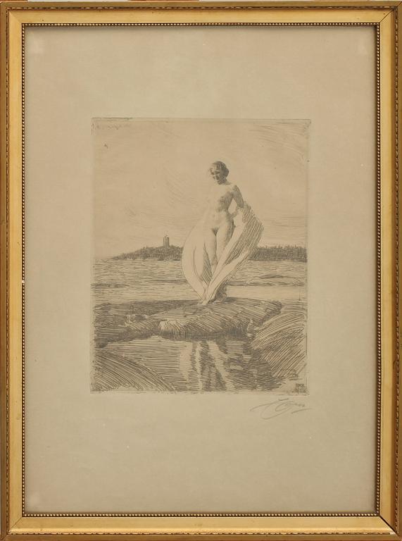 ANDERS ZORN, Etsning, sign.