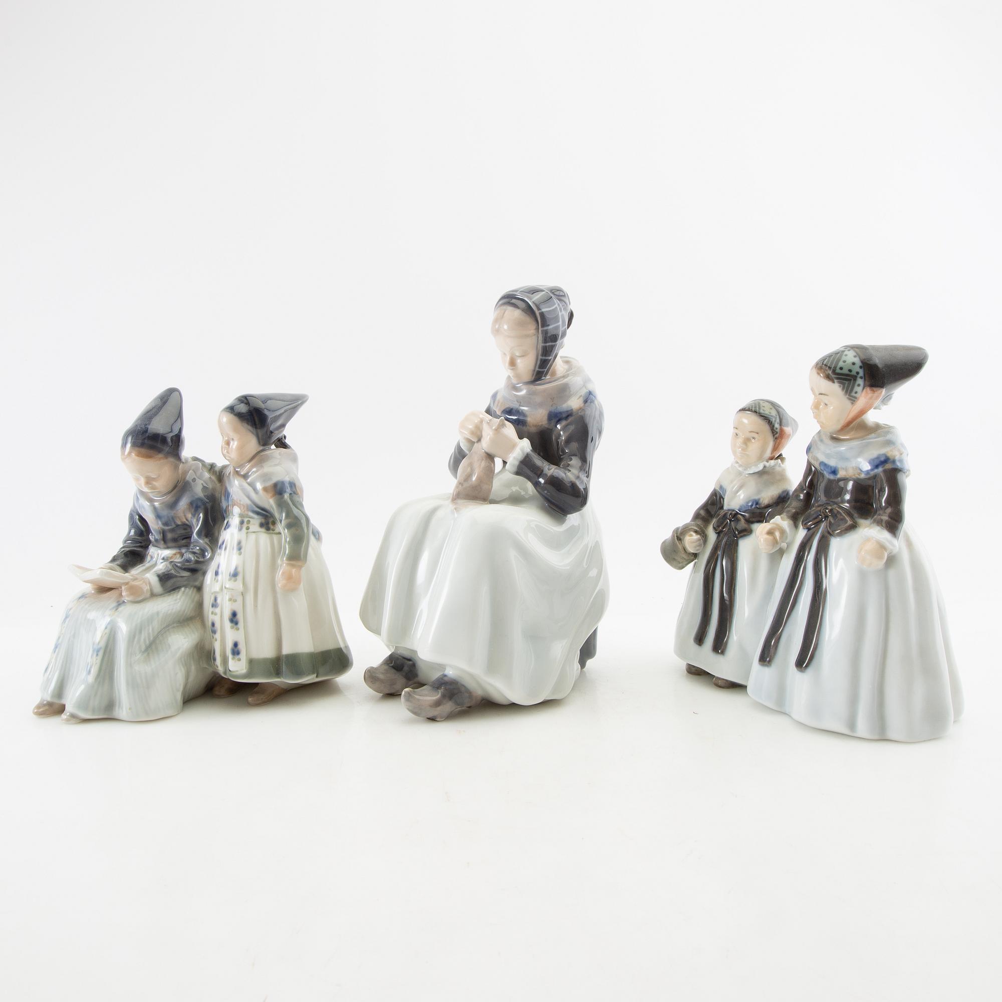 Figurines 3 pcs Royal Copenhagen mid/second half of the 20th century porcelain.