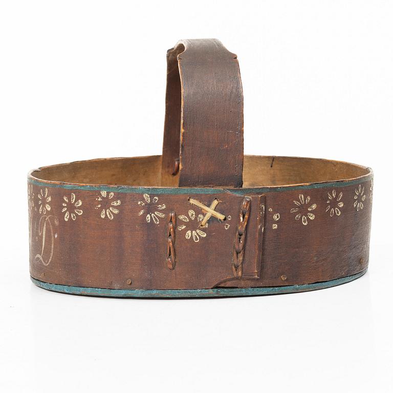 Korg, allmoge, svepteknik, 1800-tal.