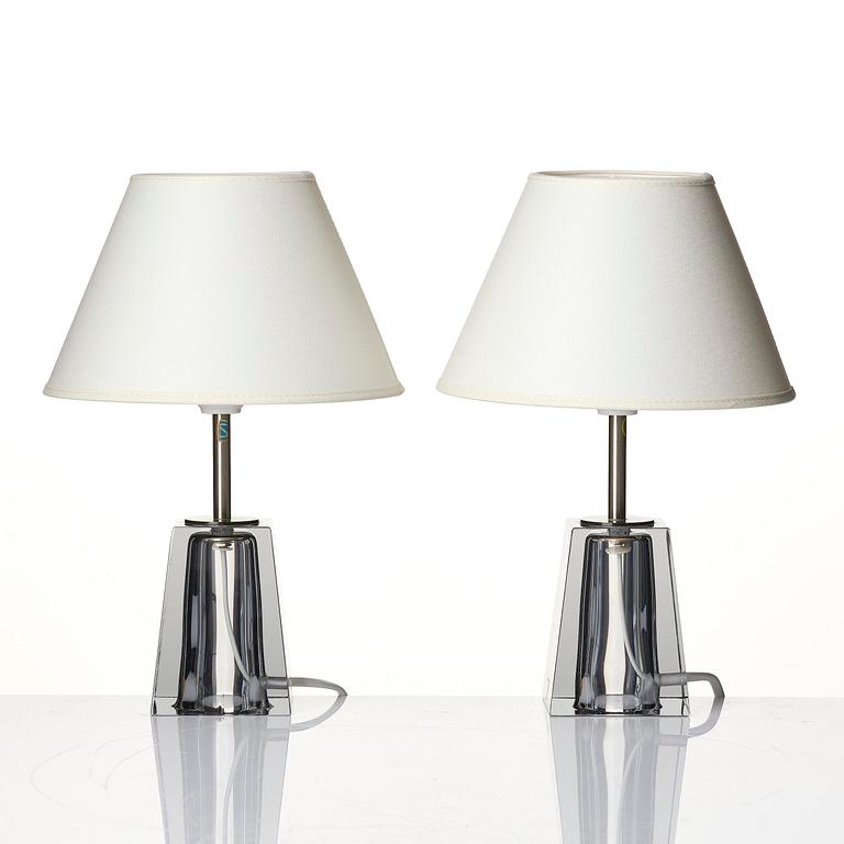 Carl Fagerlund, a pair of table lamps model "RD 1635", Orrefors, 1950s-60s.