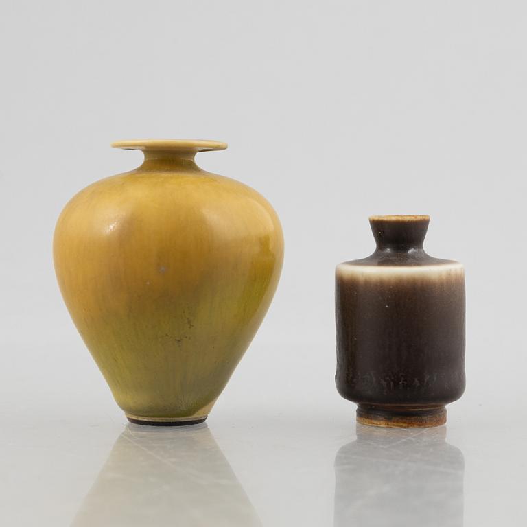 Berndt Friberg, two stoneware vases, Gusatvsbergs studio.
