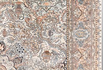 A silk carpet, Kashmir, approx. 377 x 269 cm.