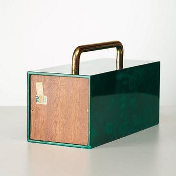 An Aldo Tura lacquered goatskin thermos, Milano, Italy, 1950-60's.