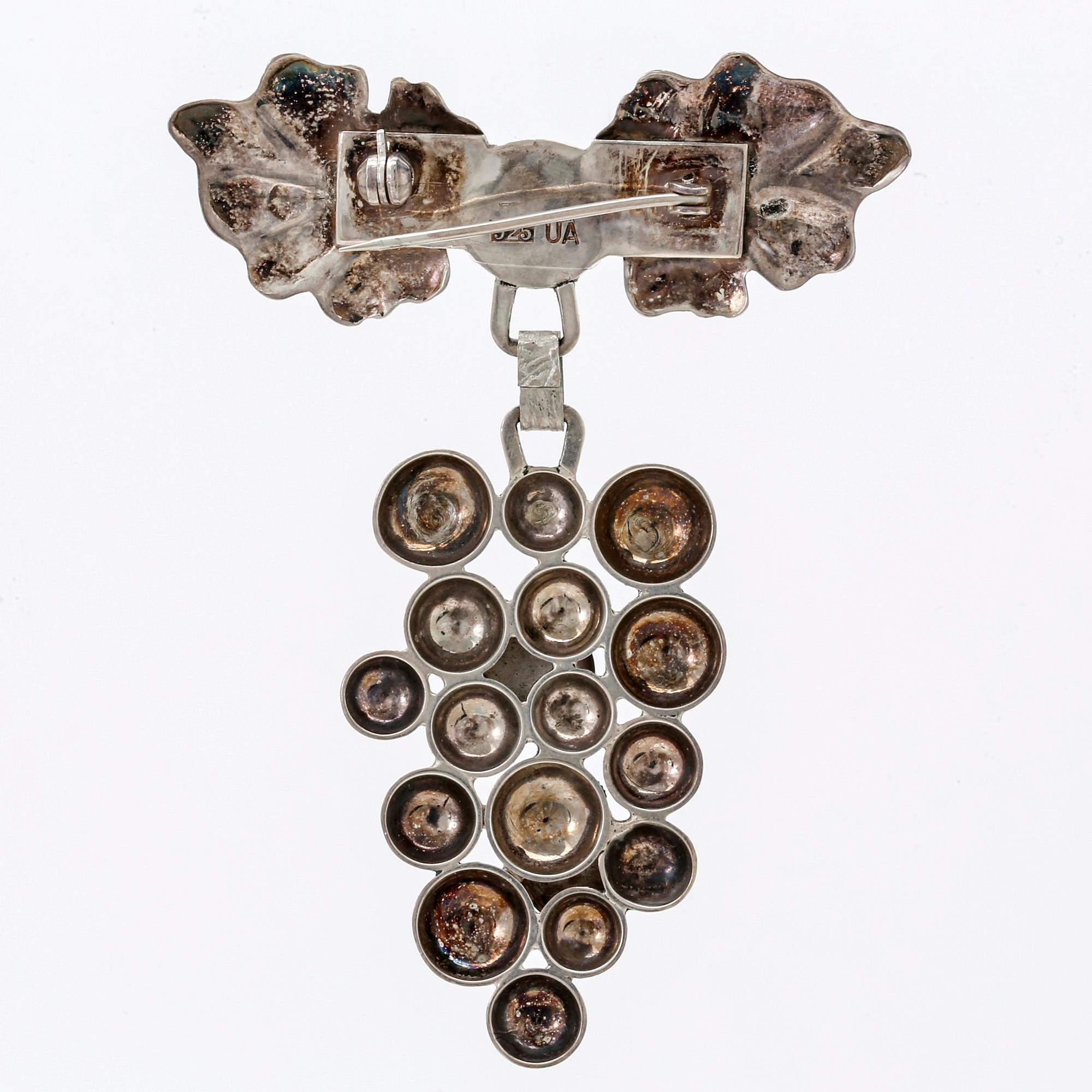2 pendants with chains, 1 brooch, 1 ring, silver, rodochrosite, aventurine, metall, lilac drop probably glass, 4 pieces.