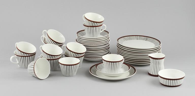 SERVISDELAR, 28 st, porslin, "Spisa Ribb", Stig Lindberg, Gustavsberg, 1900-talets andra hälft.