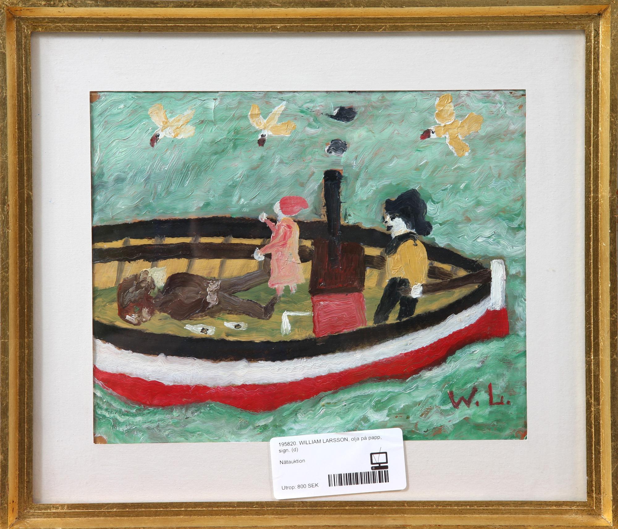 WILLIAM LARSSON, olja på papp, sign.