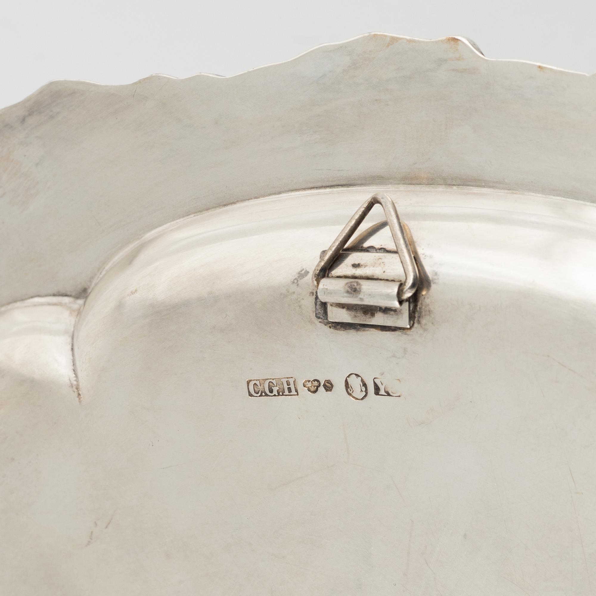 CG Hallberg, bricka, silver, Stockholm 1949.