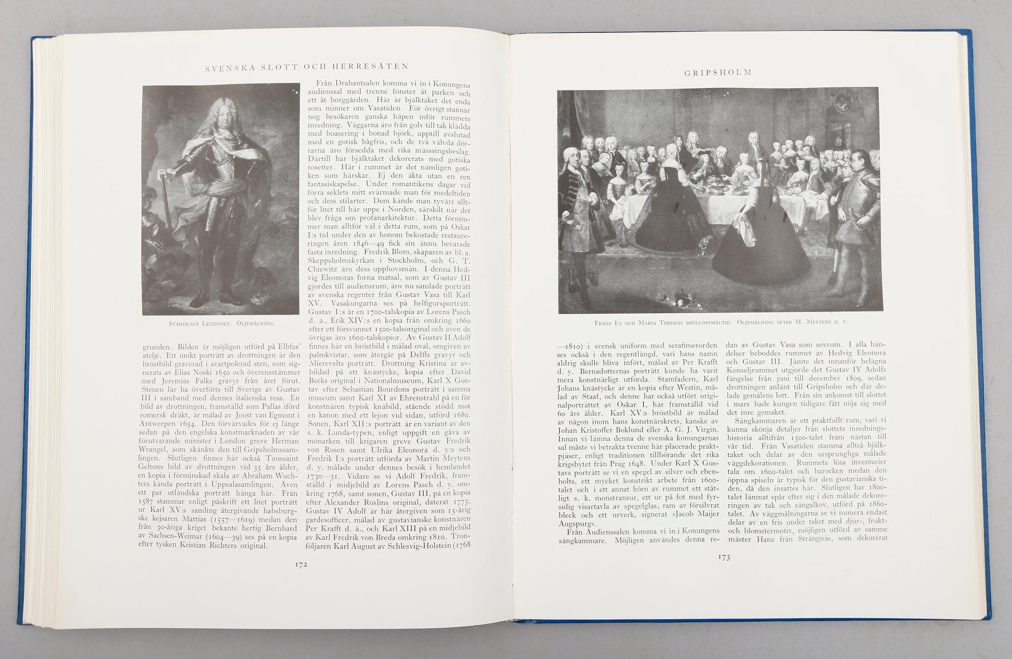 BÖCKER: Svenska Slott och Herresäten, Natur och Kultur, 1934, 4 volymer.