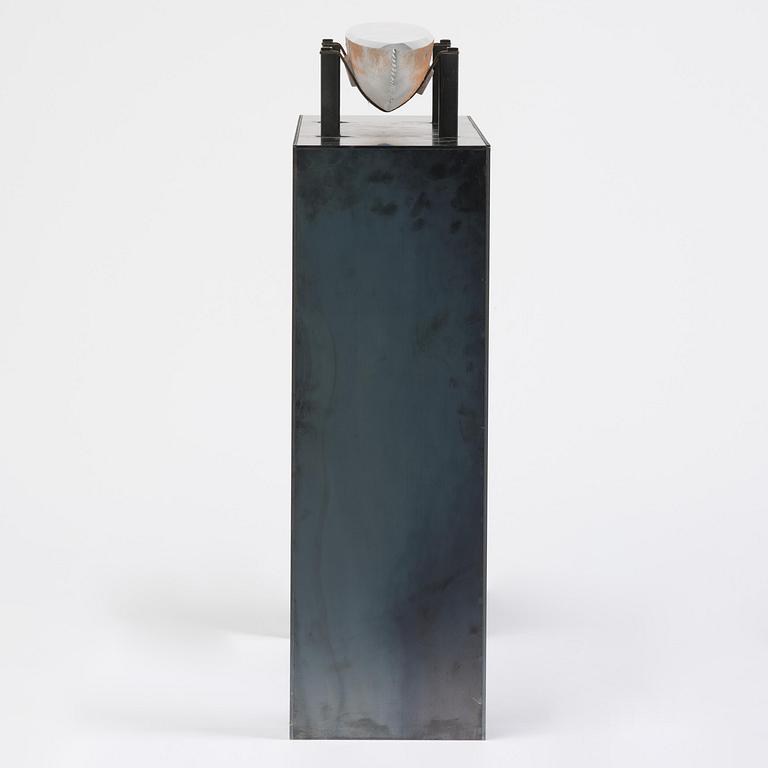 Bertil Vallien, a unique sand cast glass sculpture of a boat, Kosta Boda, Sweden.