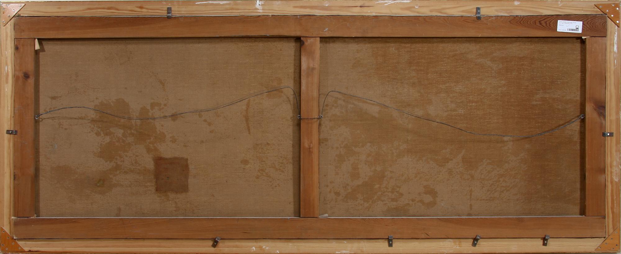 OKÄND KONSTNÄR. Olja på duk.  Sign P Söderström 1877.